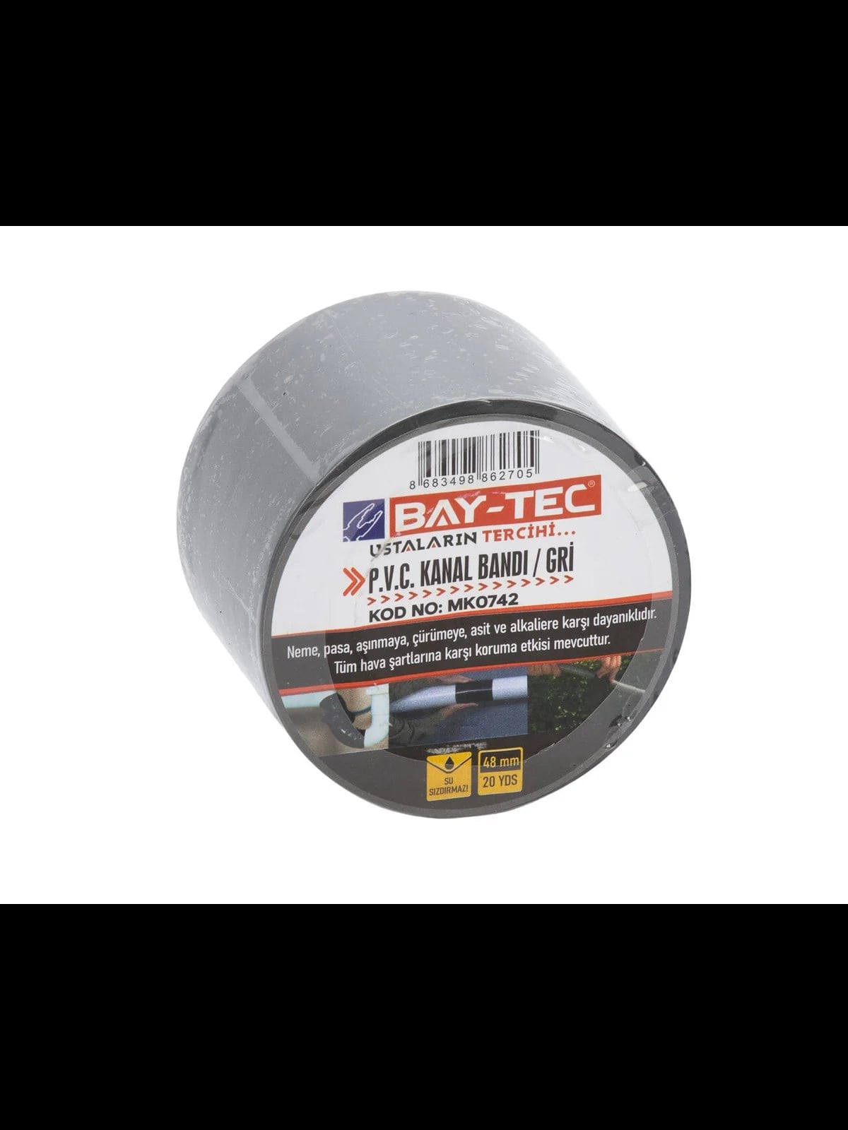 PVC Kanal Bandı Gri 48mm x 20yards MK0742