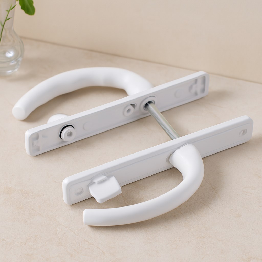 PVC Kilitli Banyo/WC Kapı Kolu Beyaz