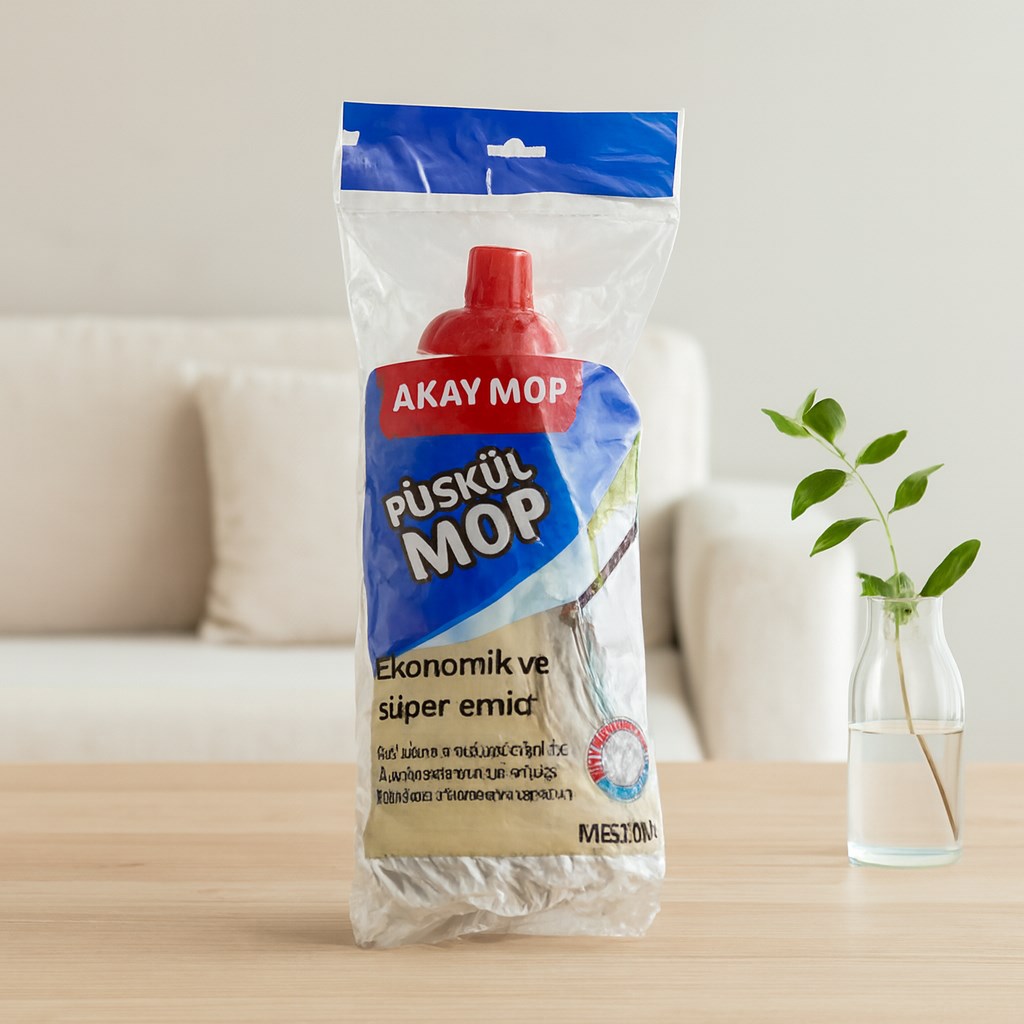 Pamuklu Püsküllü Küçük Mop (Klasik Sap Uyumlu)