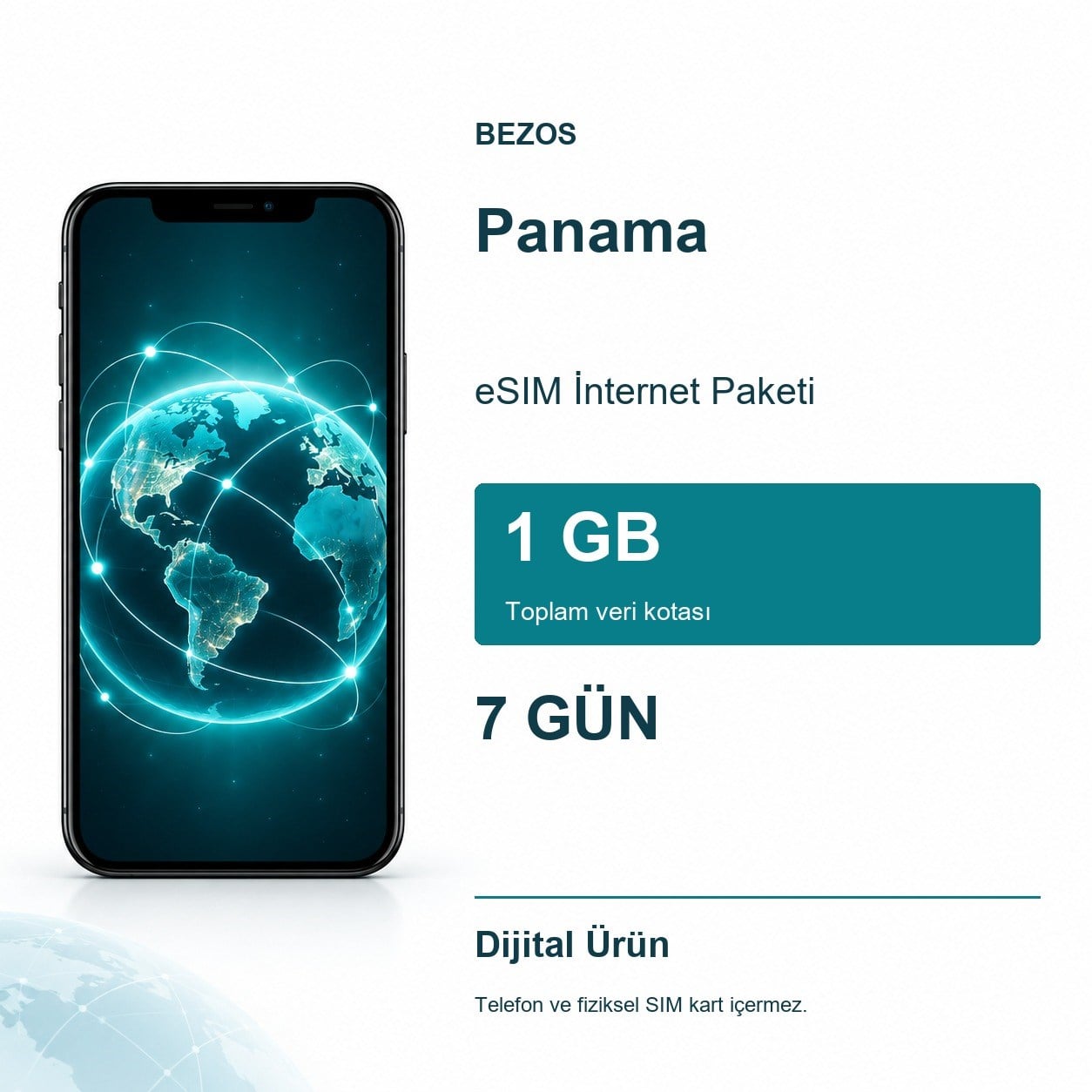 Panama eSIM İnternet Paketi 1 GB 7 Gün
