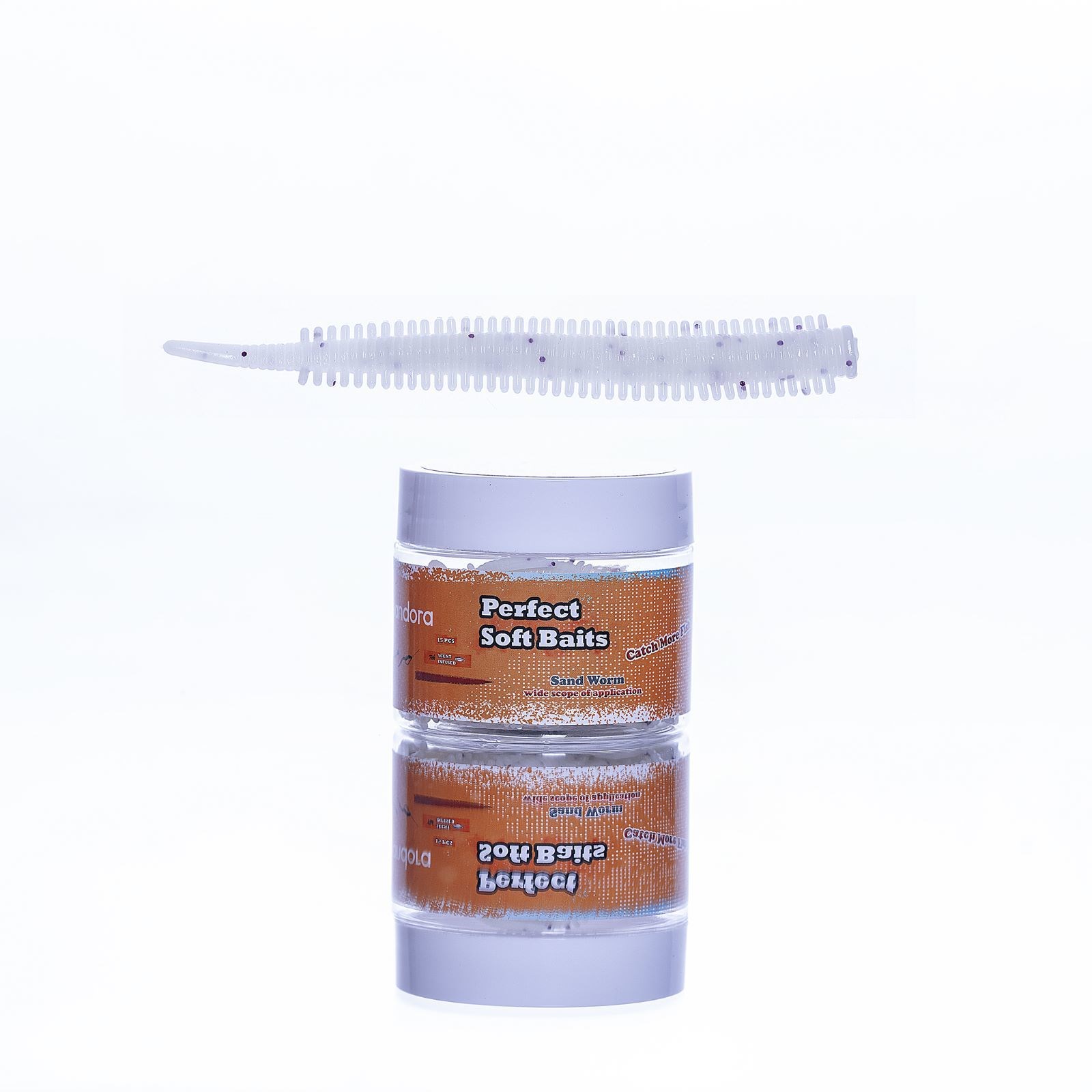 Pandora Karides Kokulu Perfect Soft Baits Sand Worm 7cm Kavanozlu Ambalaj - PEARL WHITE