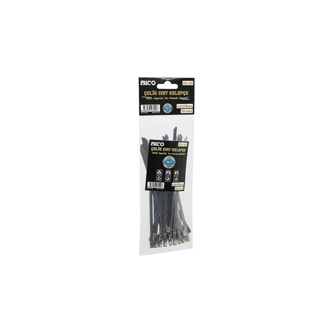 Paslanmaz Çelik Cırtlı Kablo Bağı 4.6x150mm
