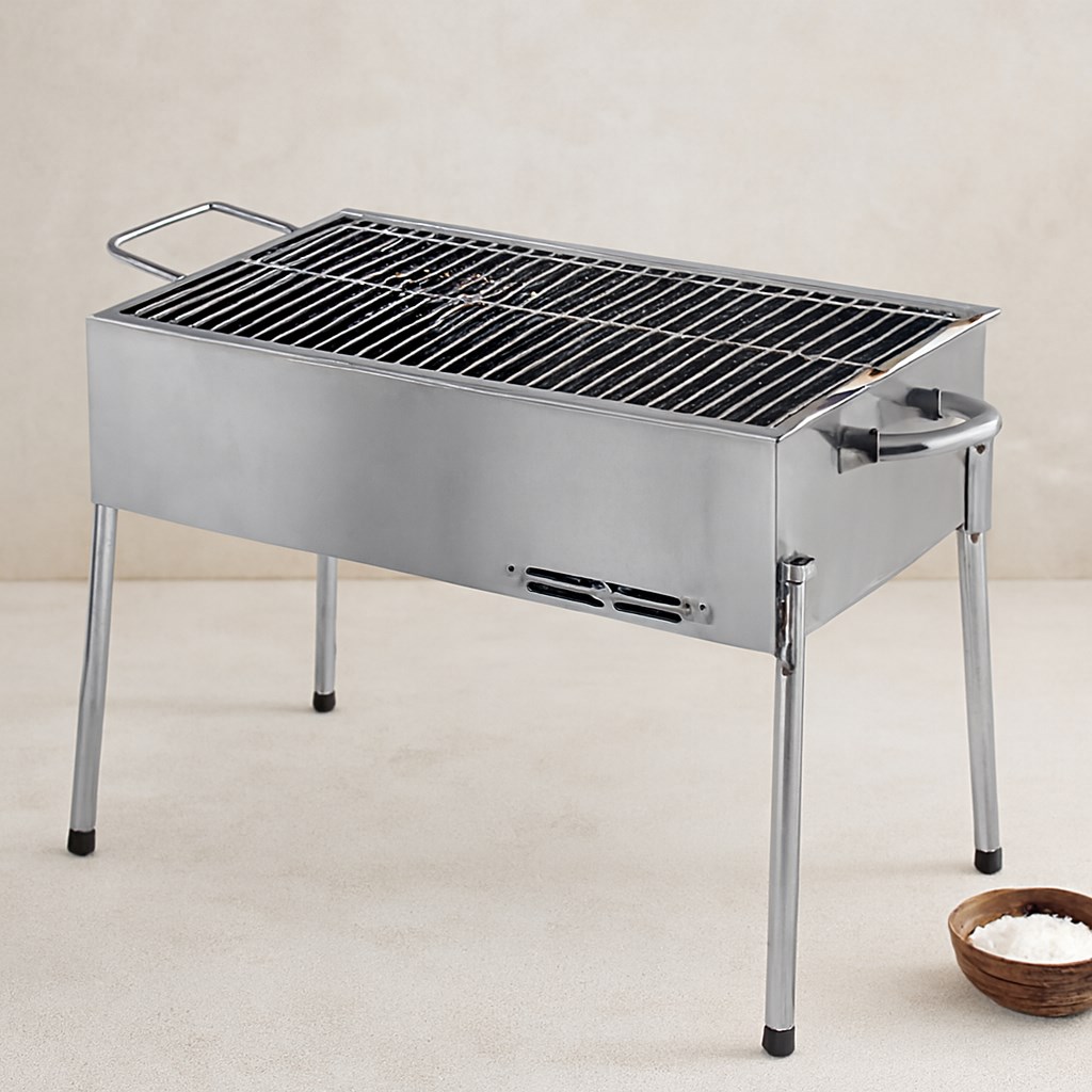 Paslanmaz Portatif Mangal 70 cm Ayaklı Standlı