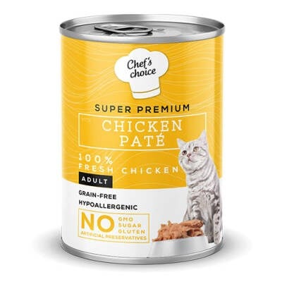 Pate Chicken Tavuklu Tahılsız Ezme Yetişkin Kedi Konservesi 400 Gr
