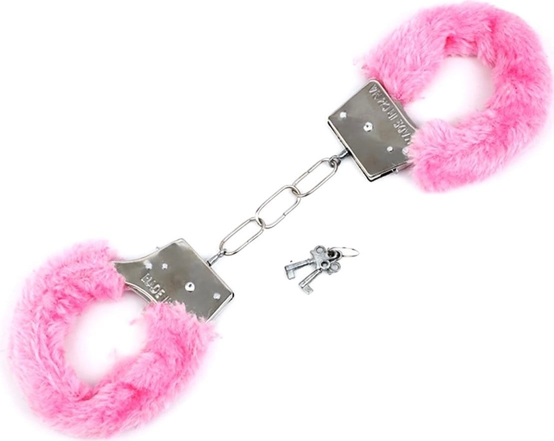 Peluşlu Metal Fantezi Kelepçe Pembe