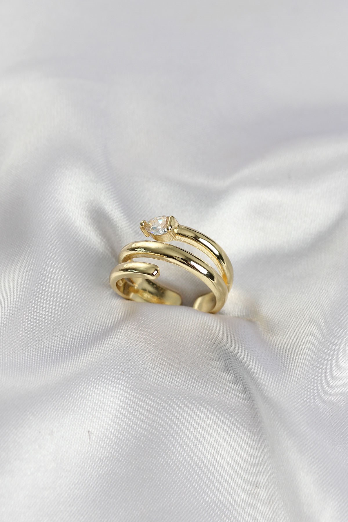 Pirinç Gold Renk Sarmal Yılan Model Kadın Yüzük