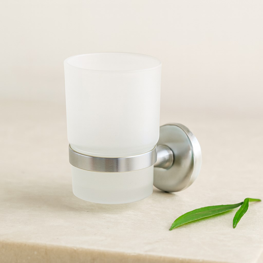 Plastik Bardak Diş Fırçalık (Krom Askılık, Vidalı Montaj)