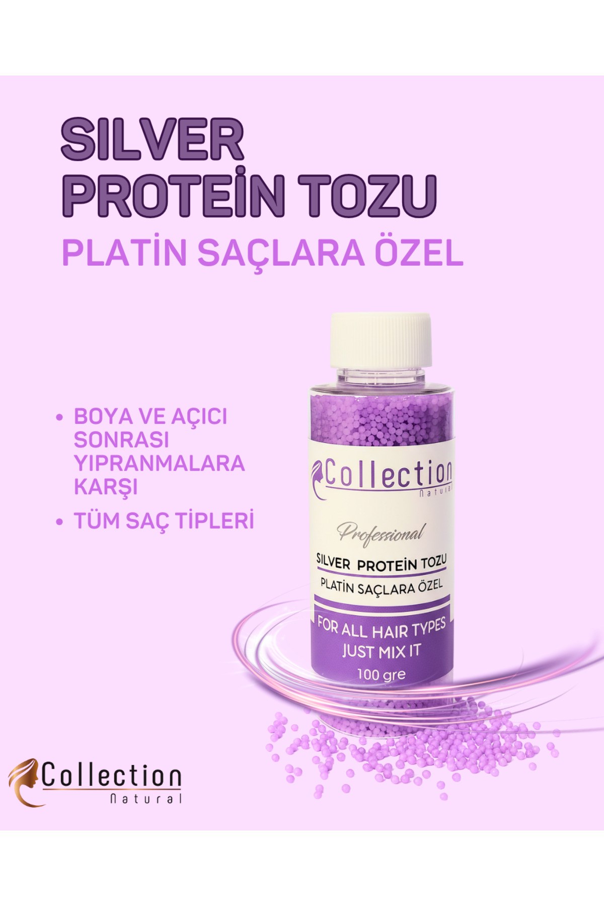 Platin Saçlara Özel Protein Tozu 100GR