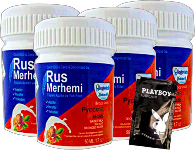 Playboy Blue Tüy Dökücü Krem Rus Merhemi 4 Tane x 50 ml  + Yanında Jel