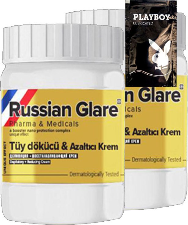 Playboy Rusian Glare Nano 2li x 50 ml Rus Merhemi Tüy Dökücü Azaltıcı Krem + 1 Armağan Jel