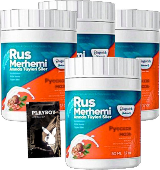 Playboy Turquoise Tüy Dökücü Krem 4lü Birden Ceviz & Ceviz Sütü Rus Merhemi 50 ml + Yanında Jel