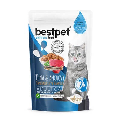 Pouch Ton Balıklı ve Hamsili Jelly Tahılsız Yetişkin Kedi Konservesi 85 Gr