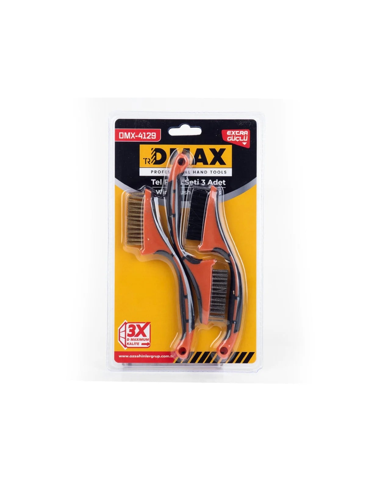 Profesyonel Yassı Tel Fırça Seti 3 Parça DMX4129