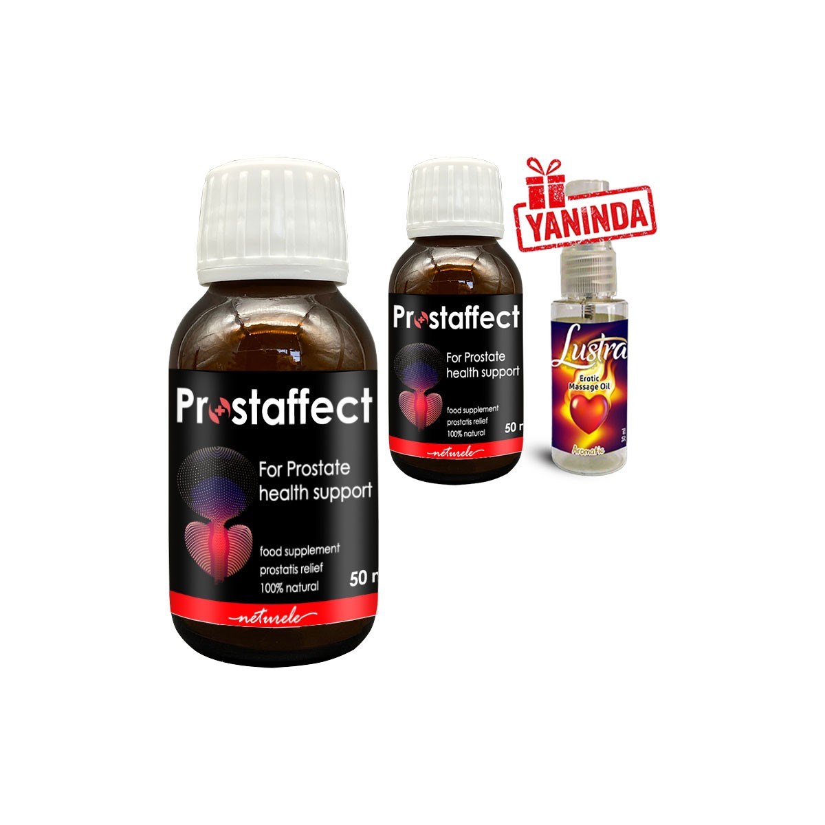 Prostaffect Erkeklere Özel 2 Adet 50 ml Şurup + Yanında Lustra Masaj Yağı