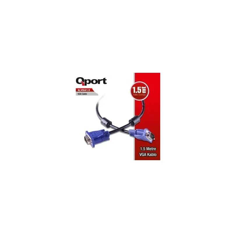 Q-VGA1.5 15 PIN FILTRELI VGA KABLO 1.5MT