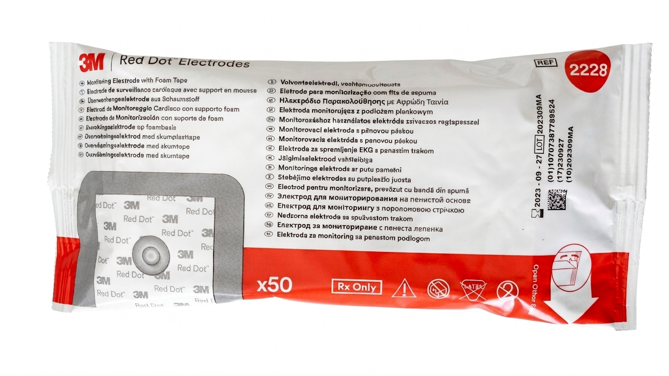 RED DOT 2228 Köpük EKG Elektrodu - 4cm x 3,3cm - 50'li