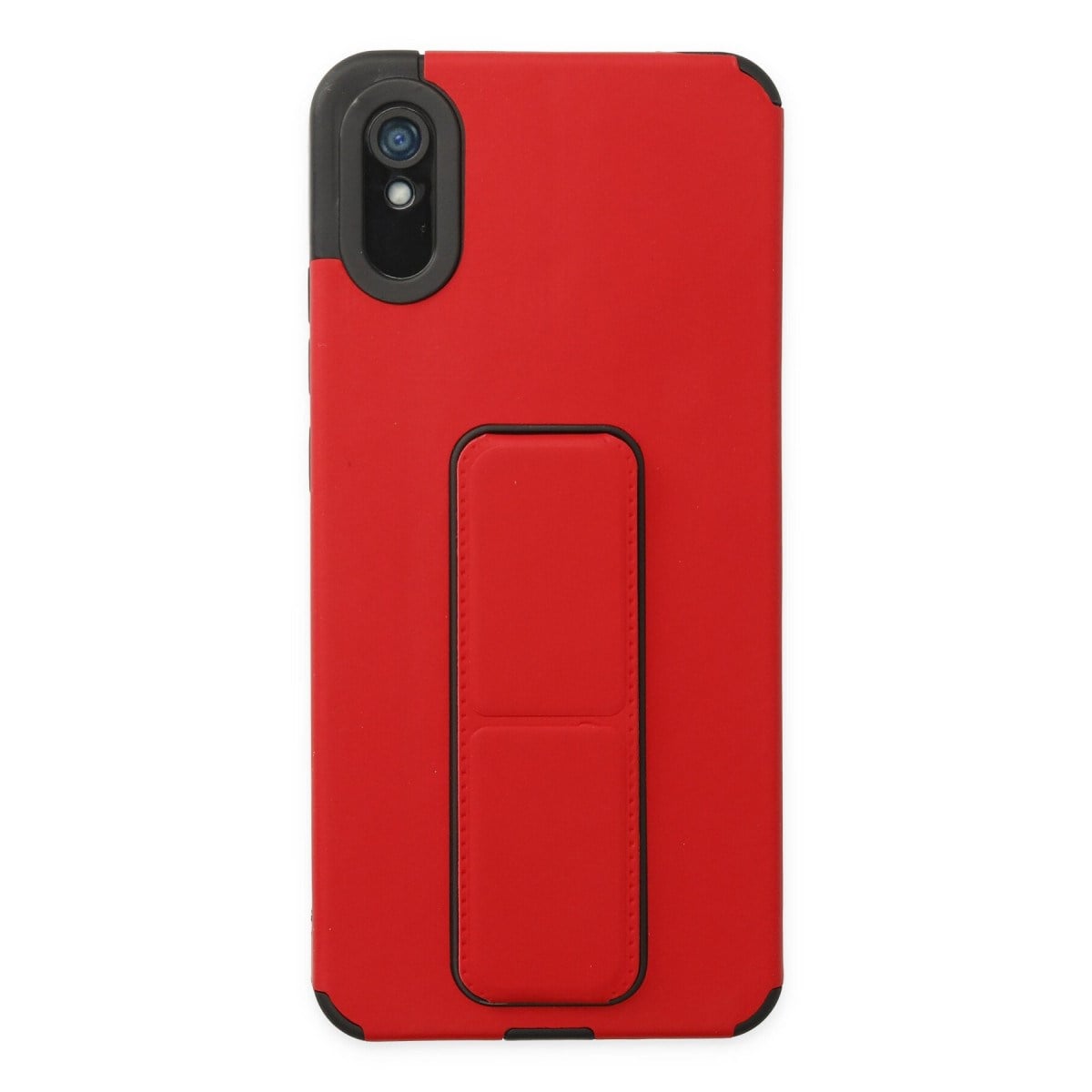 Redmi 9A Kılıf Mega Standlı Silikon - Kırmızı
