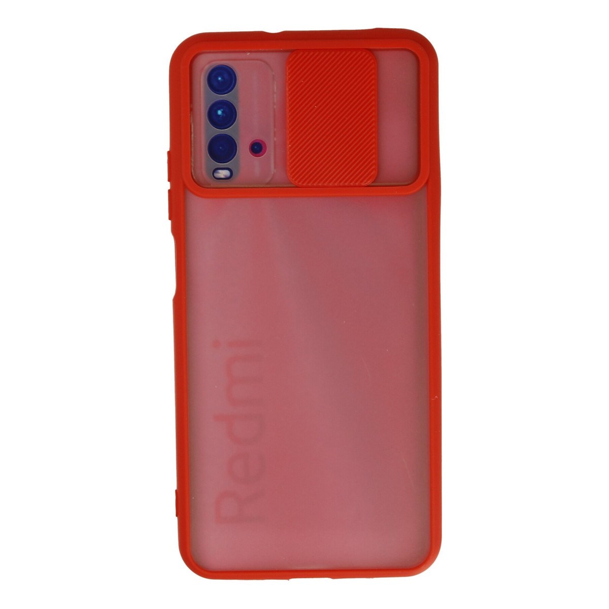 Redmi 9T Kılıf Palm Buzlu Kamera Sürgülü Silikon - Kırmızı
