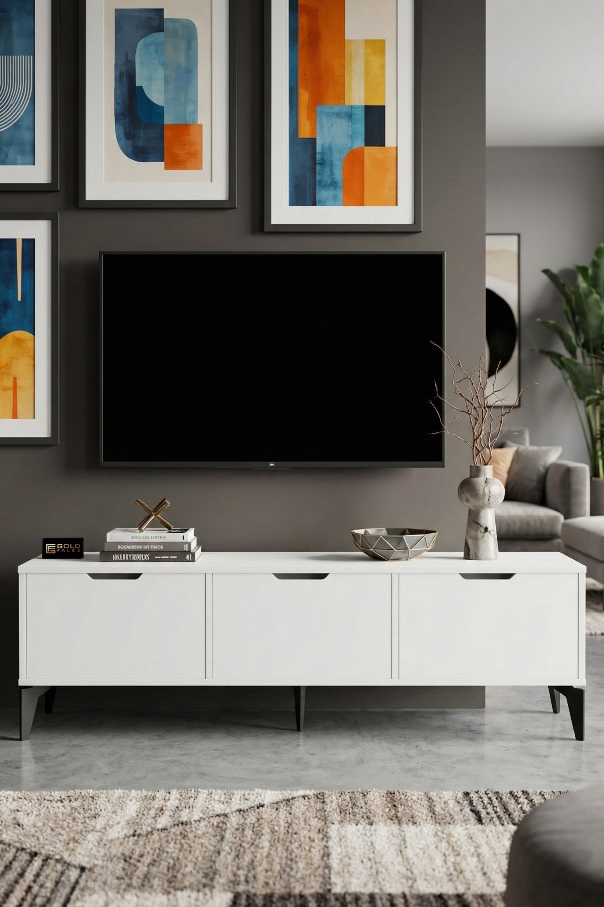 Royal TV Sehpası Suntalam Beyaz 160x35