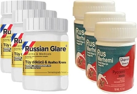 Rus Merhemi Etkili  Rus Merhemi Tüy Dökücü 50 ml 3  Adet + Genital Bölge Rus Merhemi 50 ml 3  Adet - 000031KI