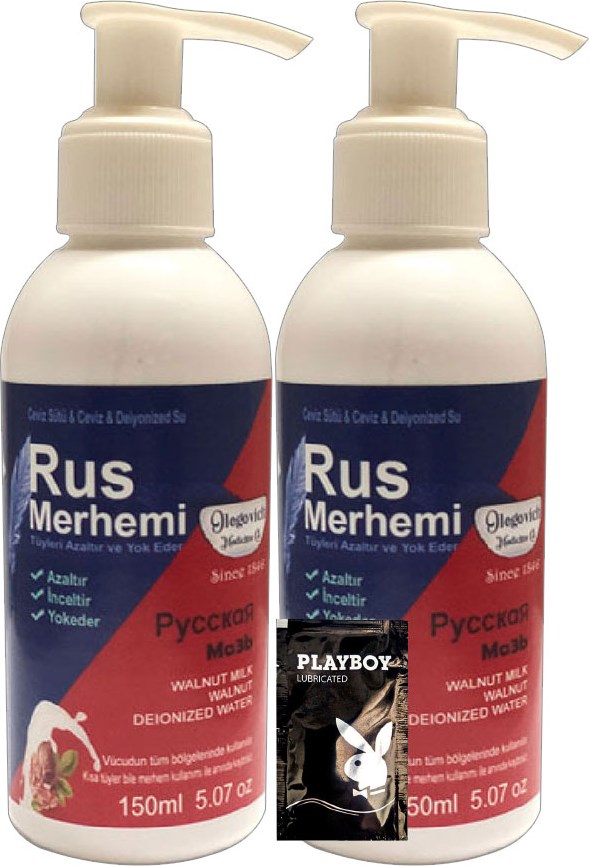 Rus Merhemi Glegnid Blue Tüy Kremi22-2:0314 2 Tane X 150 Ml Cevizli & Ceviz Sütlü Rus Merhemi  + Yanında Jel