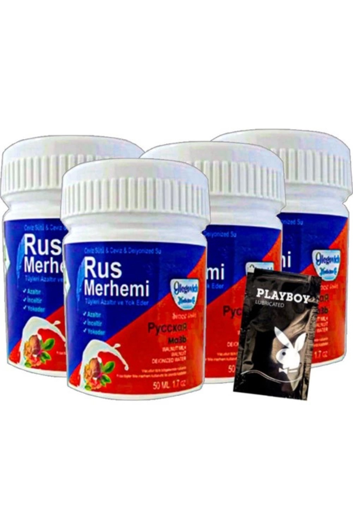 Rus Merhemi Glegnid Blue Tüy Kremirus Merhemi 4 Tane X 50 Ml + Yanında Jel