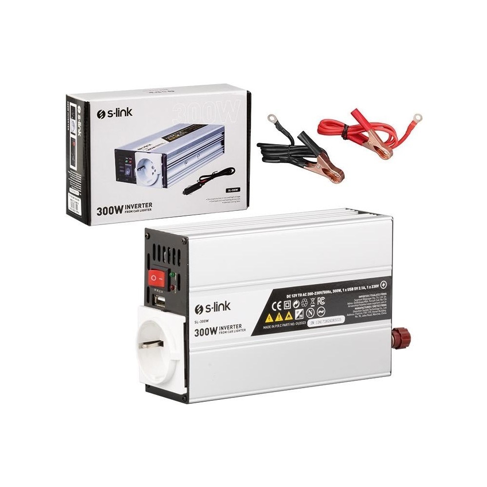 S-Link SL-300W 300W DC12V-AC230V Çakmaktan Güç Kaynağı - Pratik Çözüm