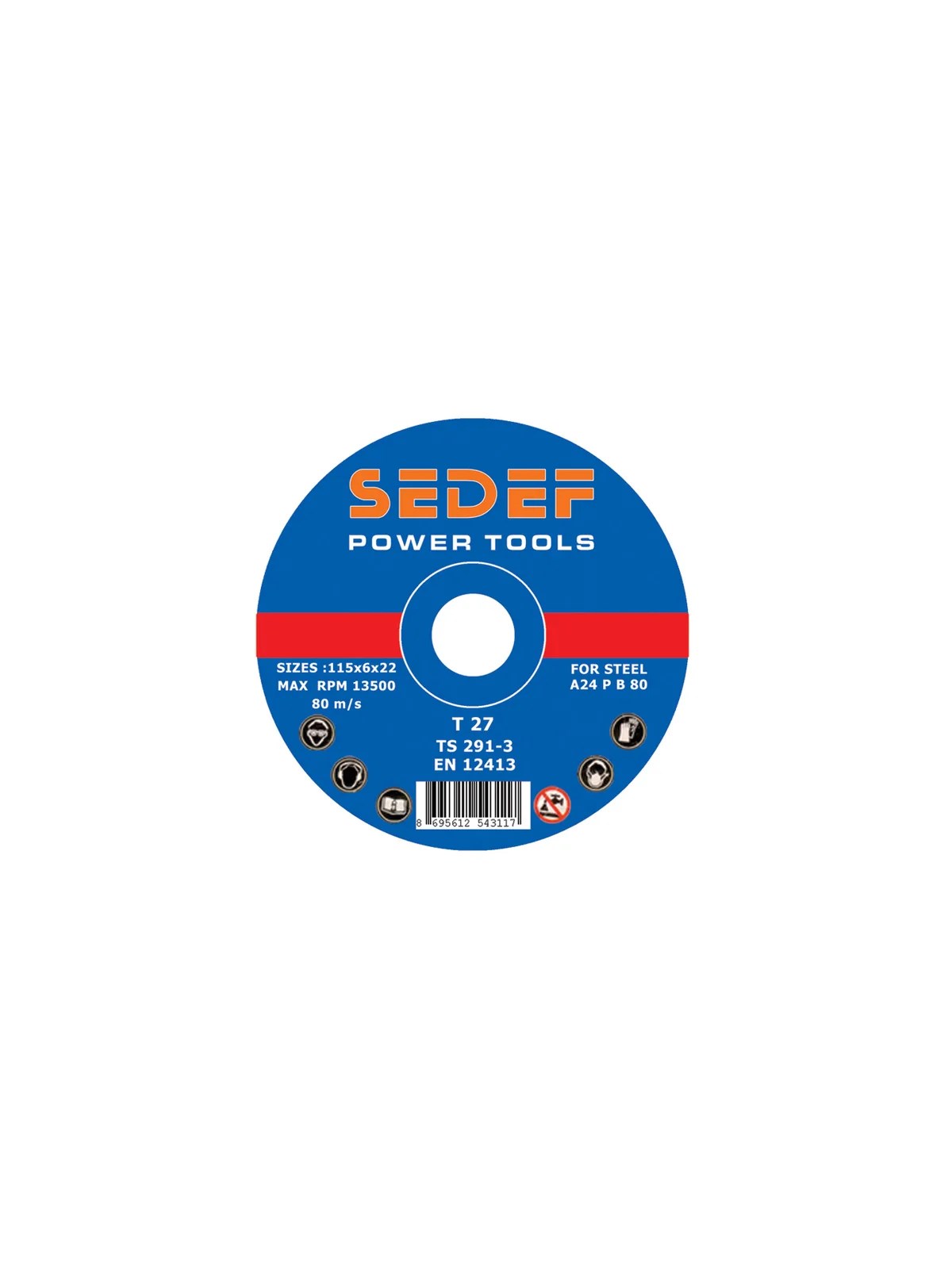 SEDEF 230X6X22 T27 METAL TAŞLAMA TAŞI