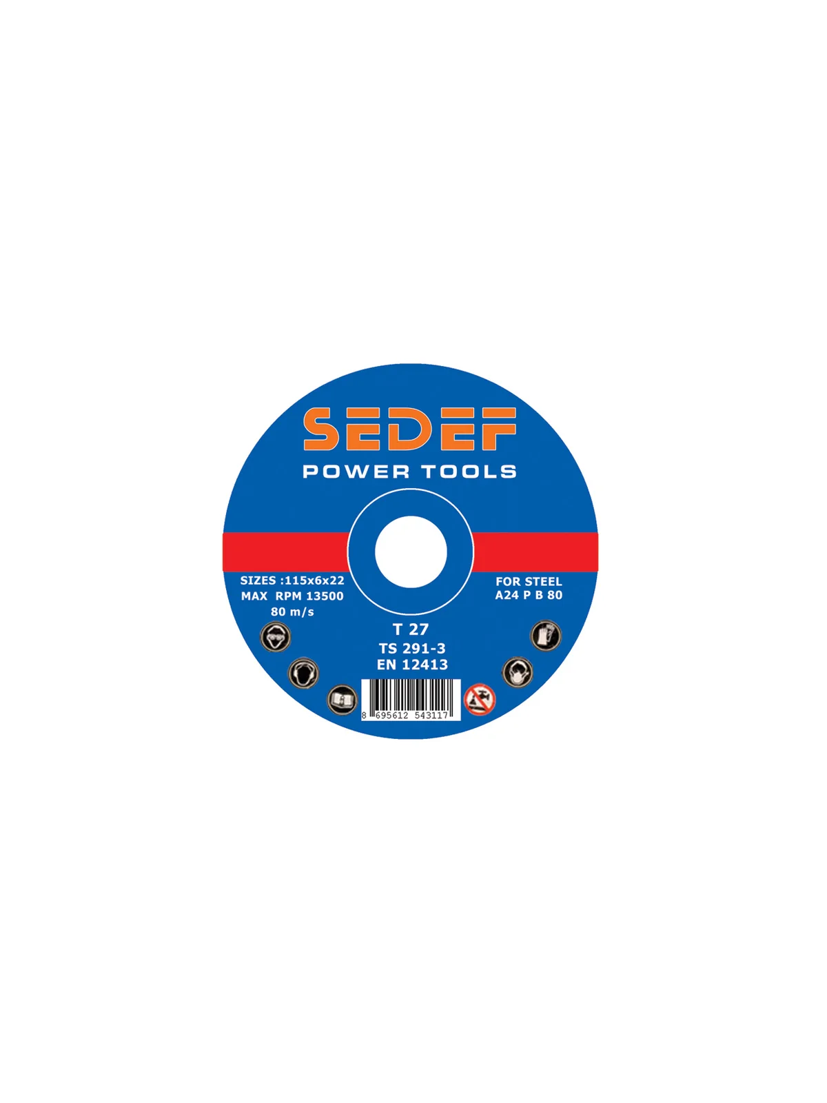 SEDEF 230X6X22 T27 METAL TAŞLAMA TAŞI