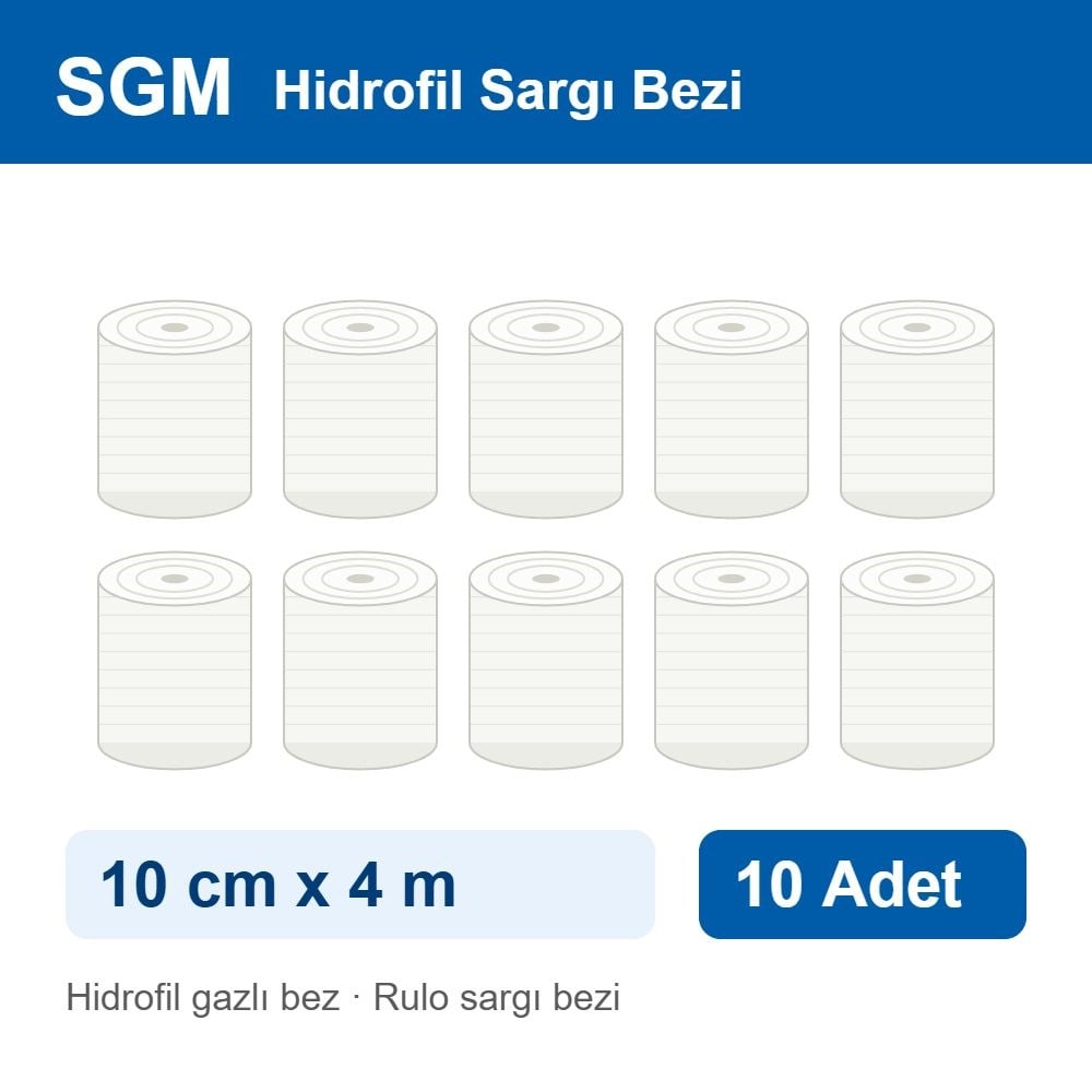 SGM Hidrofil Sargı Bezi 10 cm x 4 m 10 Adet