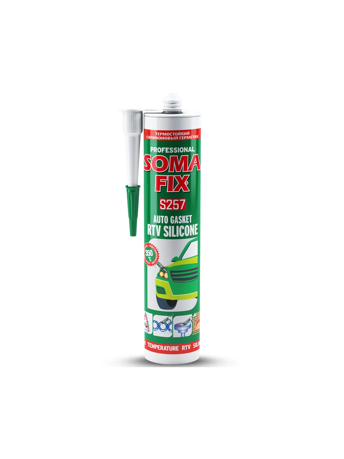 SOMAFİX S257 RTV Isı Silikonu Kırmızı 280ml 320gr