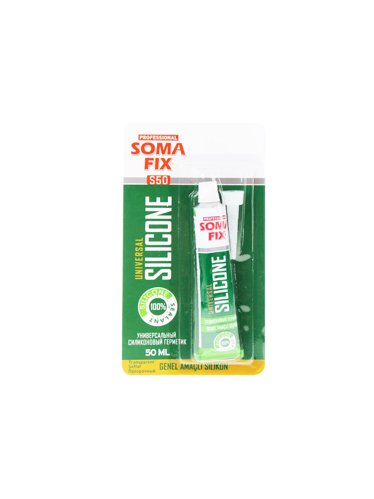 SOMAFİX S50 Genel Amaçlı Tüp Silikon Şeffaf 50ml