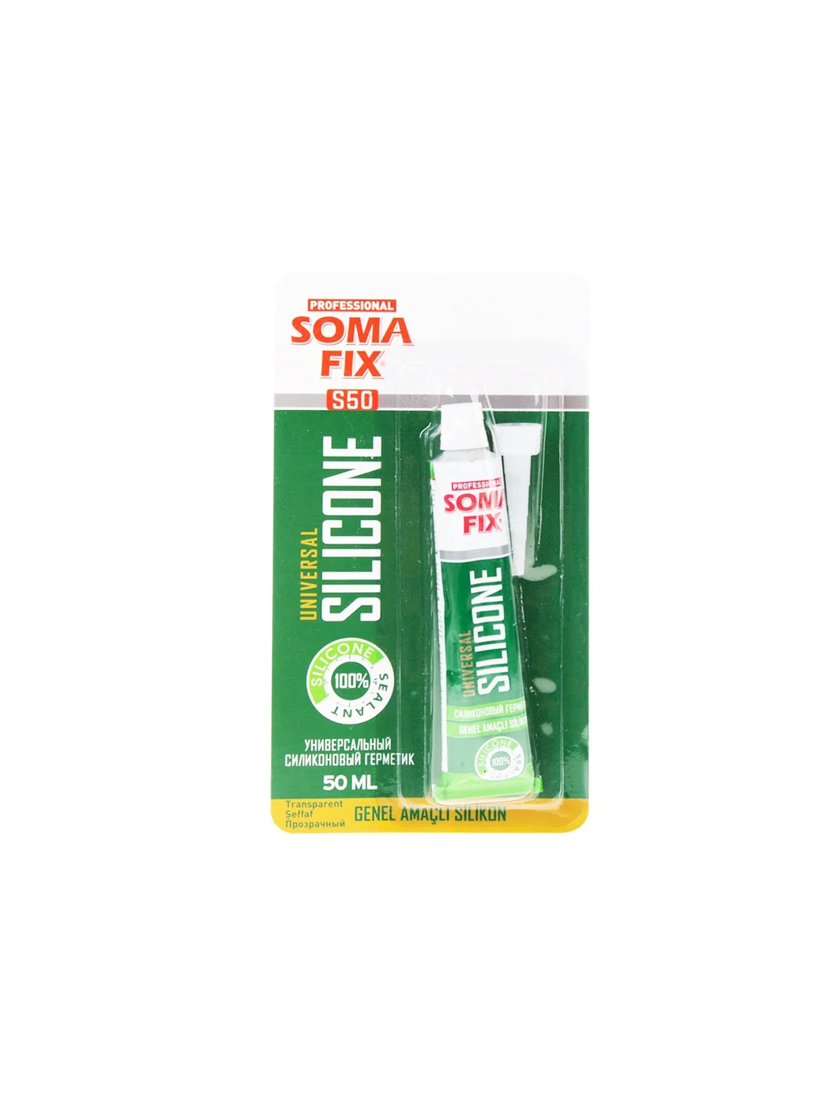 SOMAFİX S50 Genel Amaçlı Tüp Silikon Şeffaf 50ml