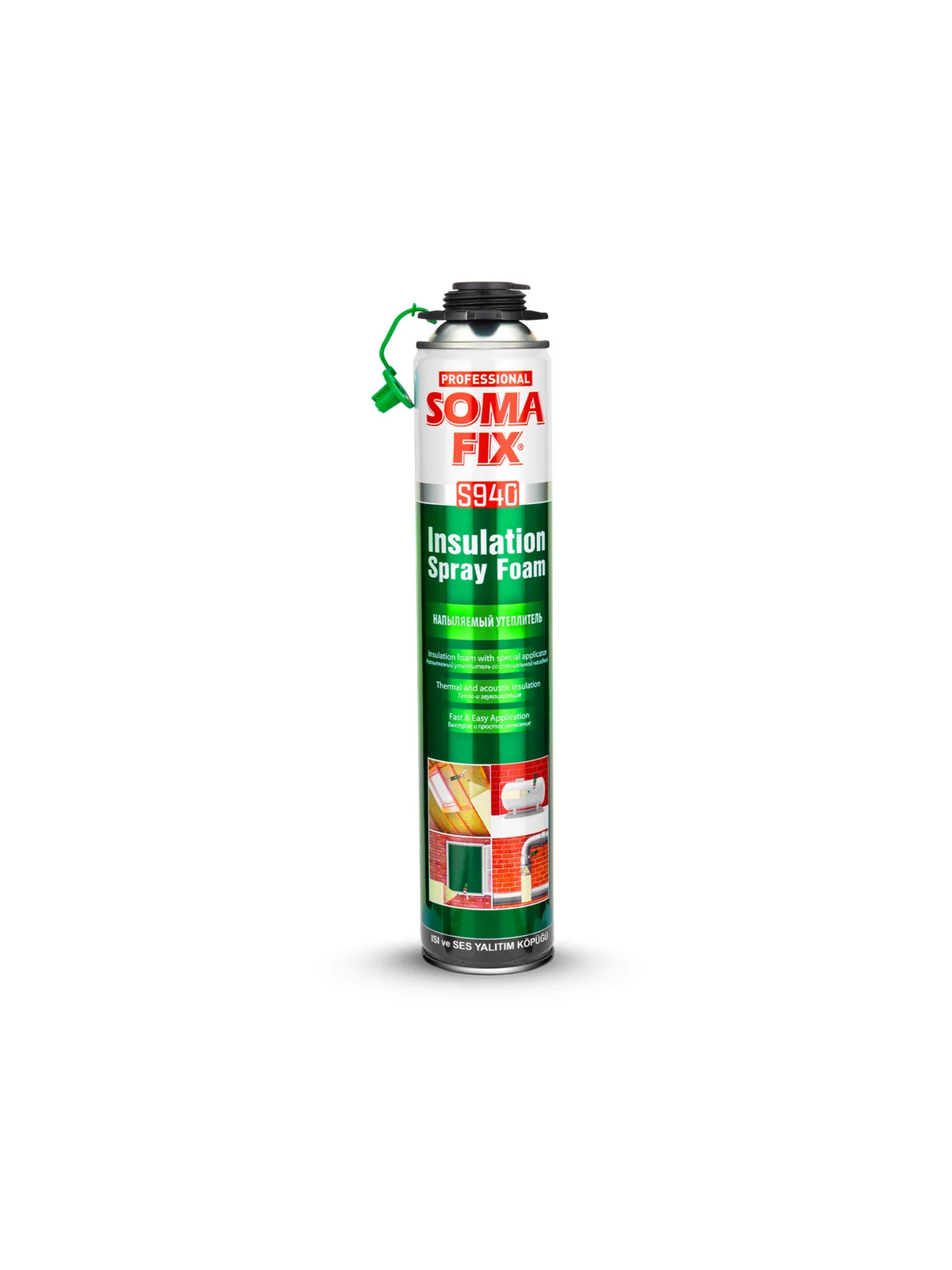SOMAFIX S940 Poliüretan Isı ve Ses Yalıtım Köpüğü Tabancalı 850ml 910gr