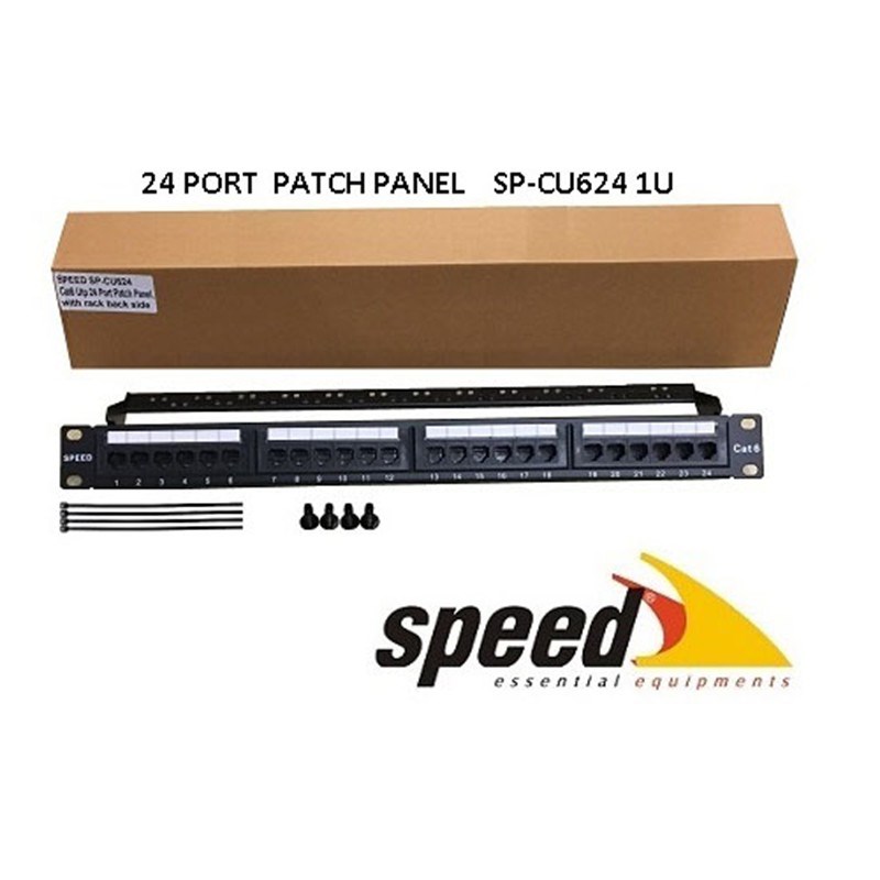 SP-CU624 1U 24 PORT CAT6 DOLU UTP PATCH PANEL + KABLO DÜZENLEYİCİ