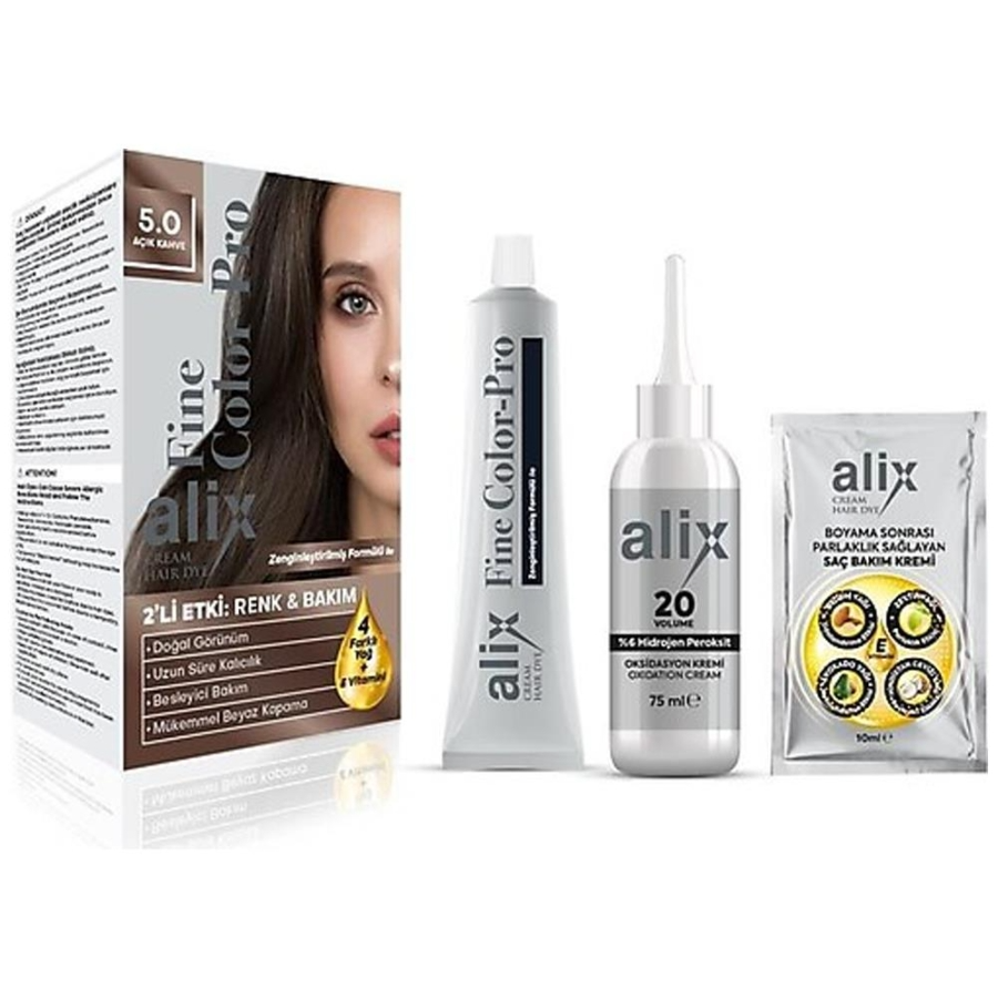Saç Boyasi & Set Boya 5.0 Açık Kahve 50ML