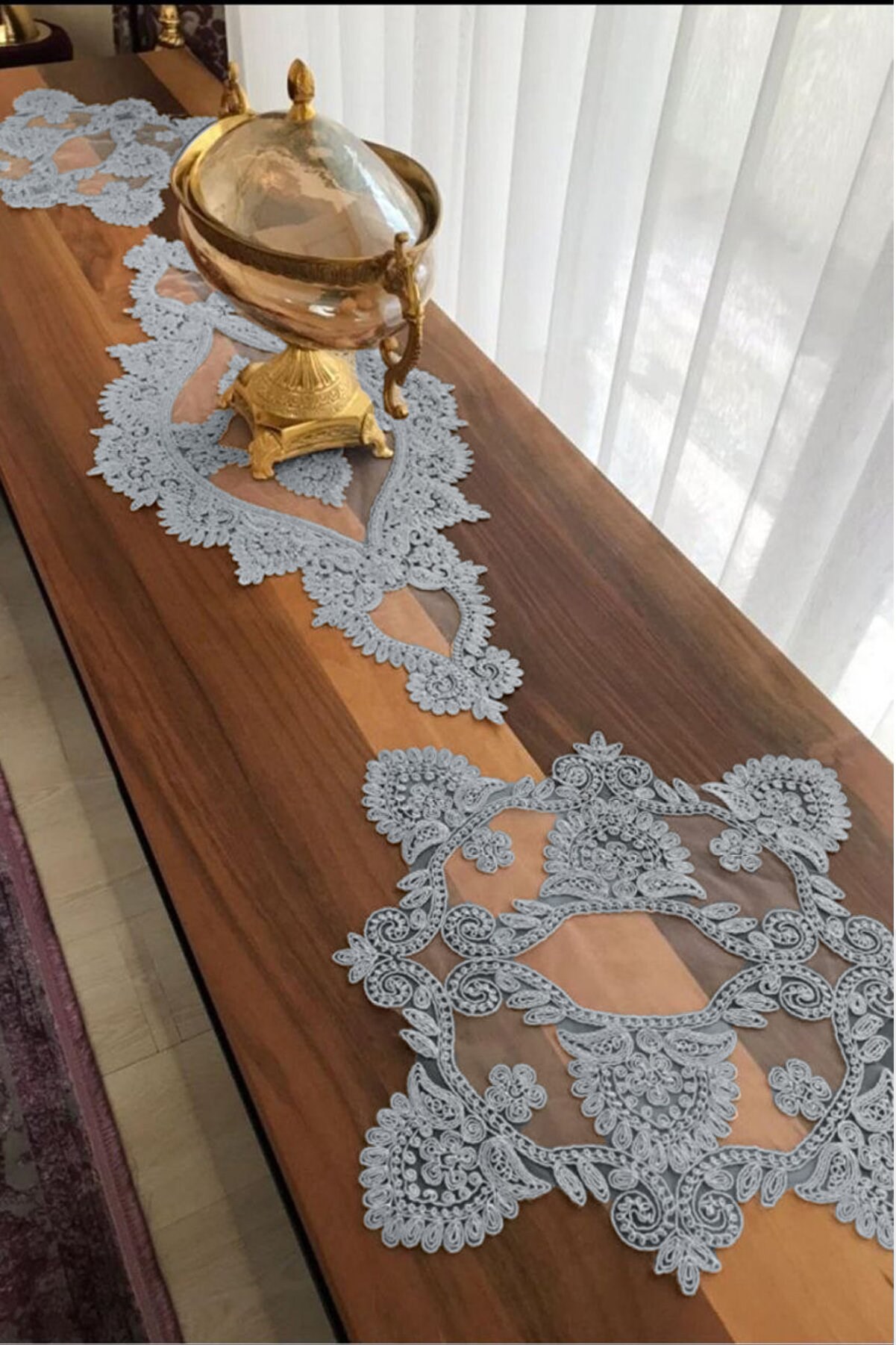 Salon Takımı 3 Parça Yemek Masası Örtüsü Sehpa Örtüsü