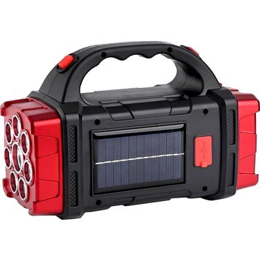 Şarjlı Solar Kamp Feneri, USB Çıkışlı 38 Watt Kapasite