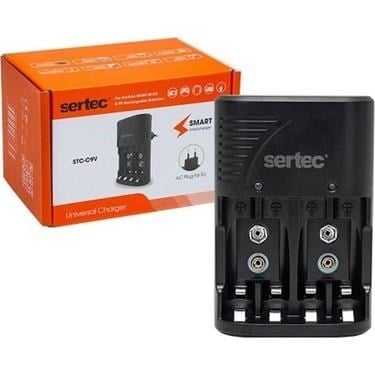 Sertec STC-C802 AA-AAA-9V Uyumlu 4lü Pil Şarj Alet