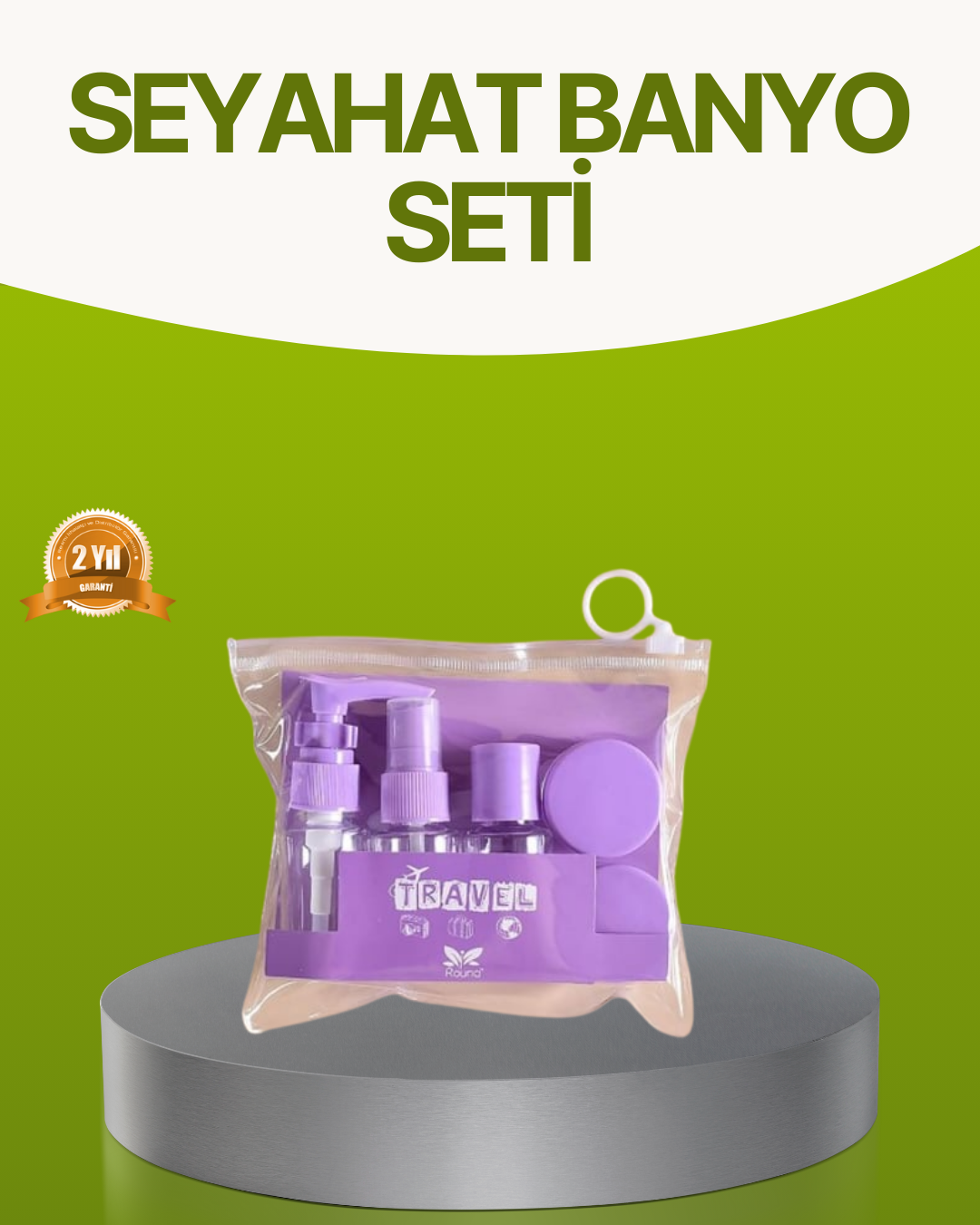 Seyahat Banyo Seti 5 Parça Şeffaf Taşıma Çantalı 30 ml