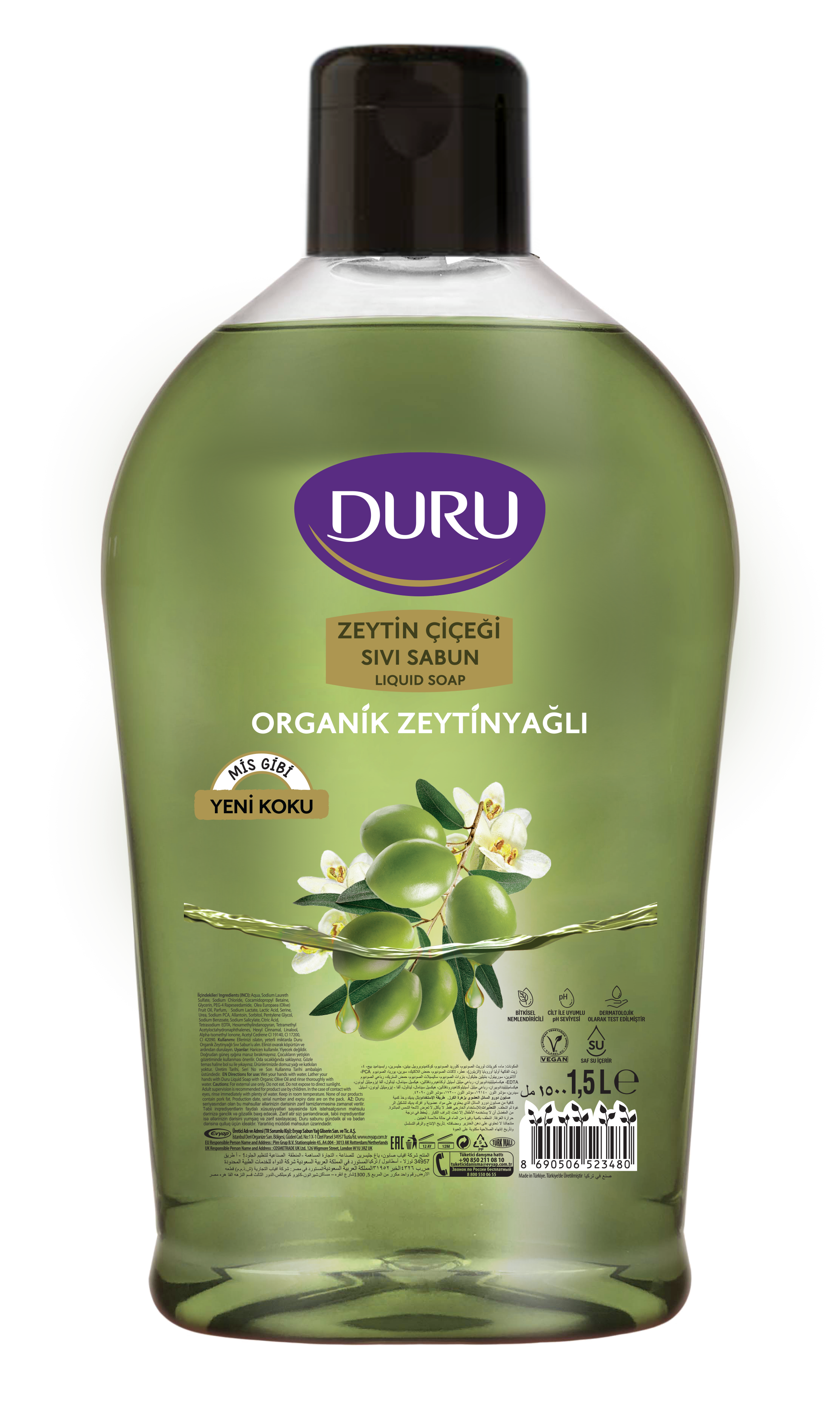 Sıvı Sabun Zeytinyağlı 1,5lt 1 Adet