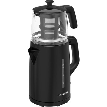 Siyah Çay Makinesi, 0.8 Litre Cam Demlik Kapasitesi