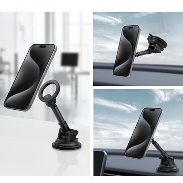 Spigen Mag Fit MFT35 MagSafe Uyumlu Araç İçi Torpido Üstü Ön Konsol Telefon Tutucu Stand - ACP08313