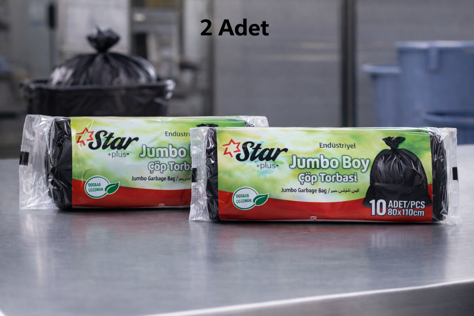 Star Plus Endüstriyel  Boy Atık Torbası 80x110 cm 10 Adet Dayanıklı Sanayi Tipi Atık Poşeti 2 Adet