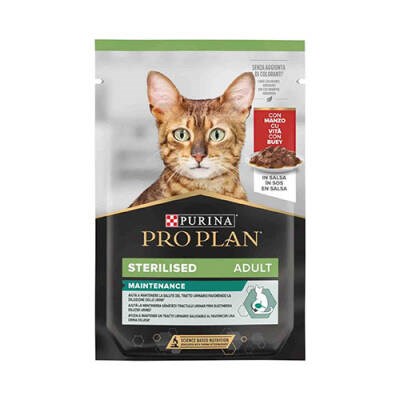 Sterilised Pouch Sığır Etli Kısırlaştırılmış Kedi Konservesi 85 Gr