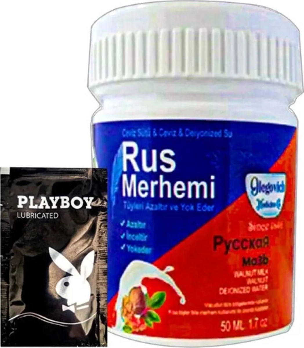 Süper Playboy Blue Rus Merhemi 50 ml Tüy Dökücü Krem + Yanında Jel