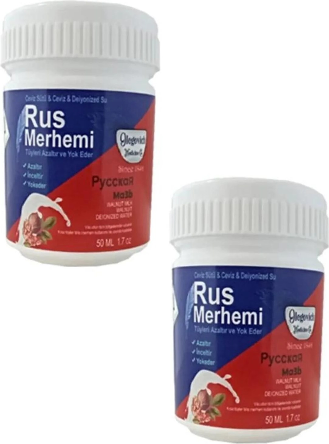 Süper Rus Merhemi Tüy Azaltıcı ve Edici Kremi 50 ml x 2 Adet