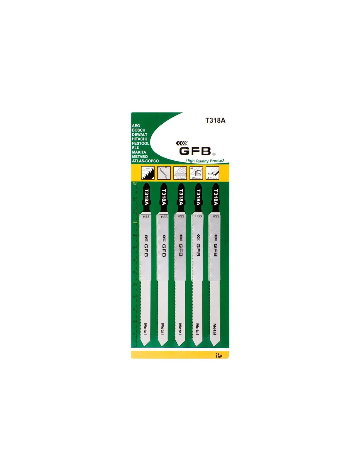 T318A Metal Uzun Dekupaj Testere Ağzı GFB2251 (5'li Paket)