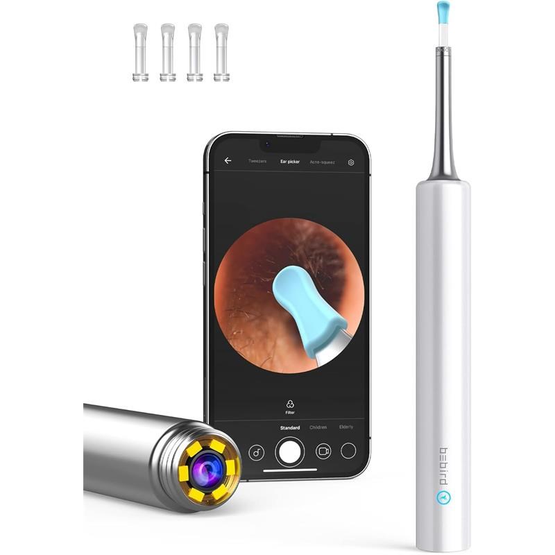 T5 3MP KAMERA 3.5MM LENS ŞARJLI WIFI GÖRÜNTÜLÜ KULAK TEMİZLEYİCİ BEYAZ RENK