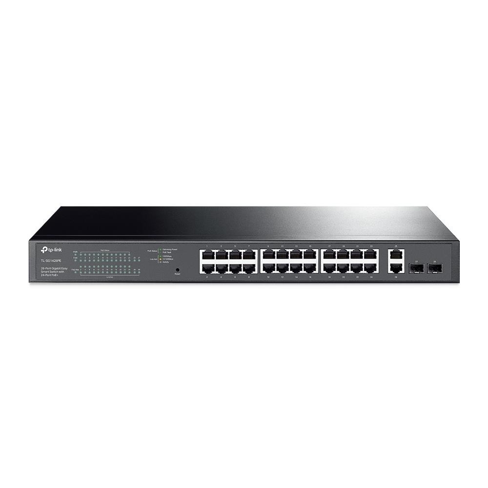 TL-SG1428PE 24 PORT GIGABIT + 2XGIGABIT RJ45/SFP UPLINK YÖNETİLEBİLİR 250W POE RACKMOUNT SWITCH